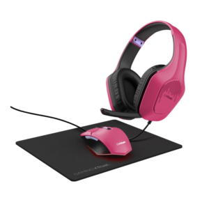 Trust GXT 790 Gaming Bundle - Headset, Mouse and Mousepad, Pink