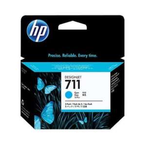 HP 711 Cyan Ink Cartridge 3-Pack - 29ml Each