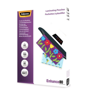 Fellowes A3 Matt Laminating Pouches - 80 Micron, 100 Pack