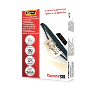 Fellowes Card Laminating Pouches - 125 Micron, Glossy, 100 Pack