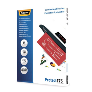 Fellowes A3 Glossy Laminating Pouches - 175 Micron, 100 Pack