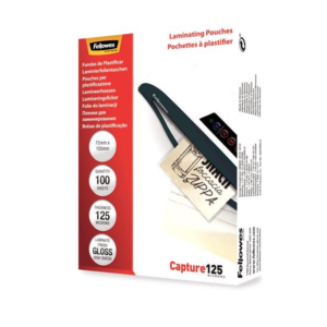 Fellowes A6 Glossy Laminating Pouches - 125 Micron, 100 Pack
