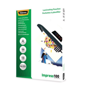 Fellowes A3 Glossy Laminating Pouches - 100 Micron, 100 Pack