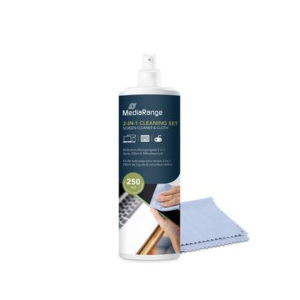 MediaRange Screen Cleaning Kit - 250ml Liquid with Microfibre Cloth